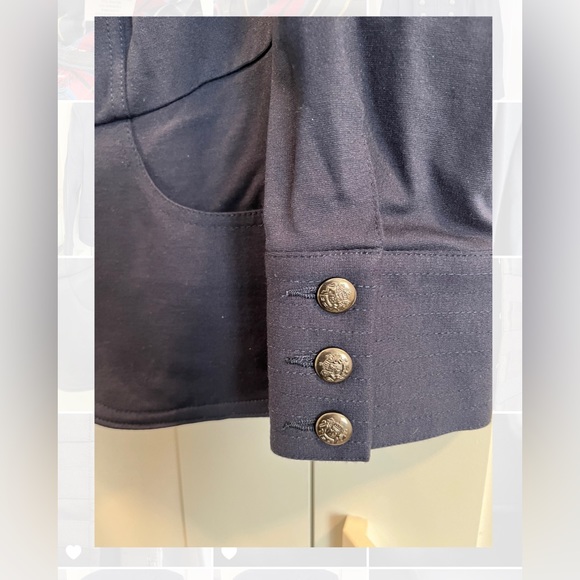 INC International Concepts Navy Blue Long Sleeve Blazer - Hook & Eye Closure - Picture 3 of 9